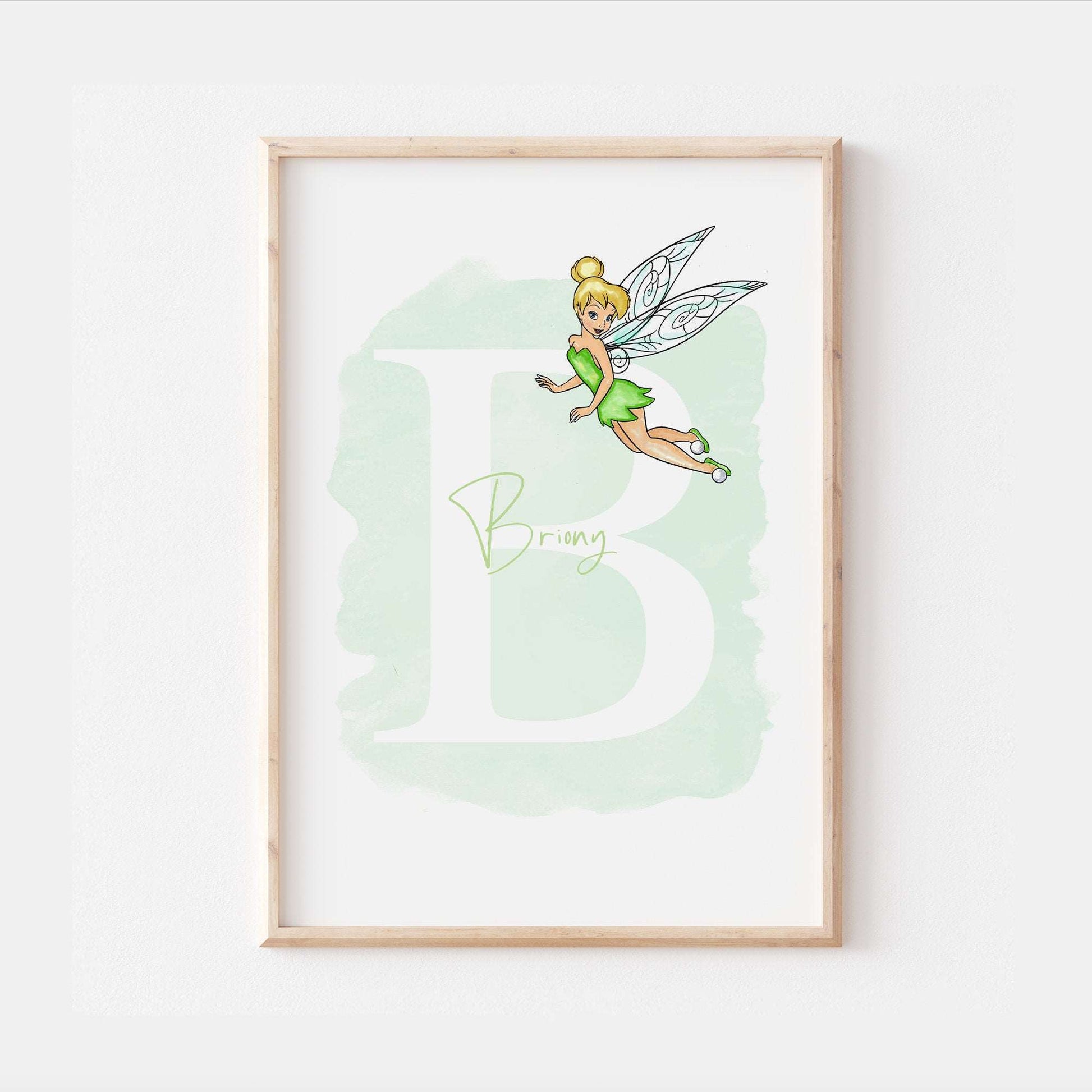 Personalised Tinkerbell Print | Peter Pan Hook Neverland Fairy | Kids Children Babies Nursery Bedroom Art Wall Decor Poster Disney Pixar