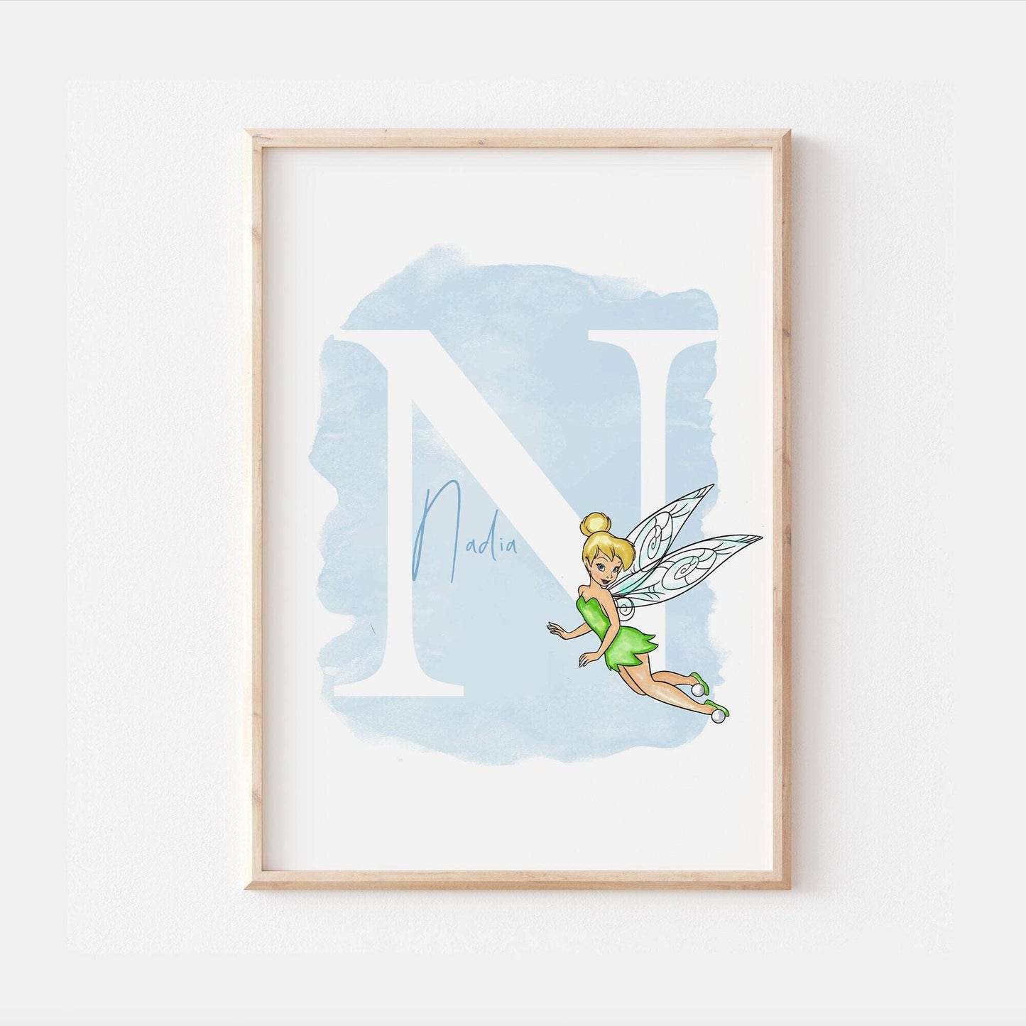 Personalised Tinkerbell Print | Peter Pan Hook Neverland Fairy | Kids Children Babies Nursery Bedroom Art Wall Decor Poster Disney Pixar
