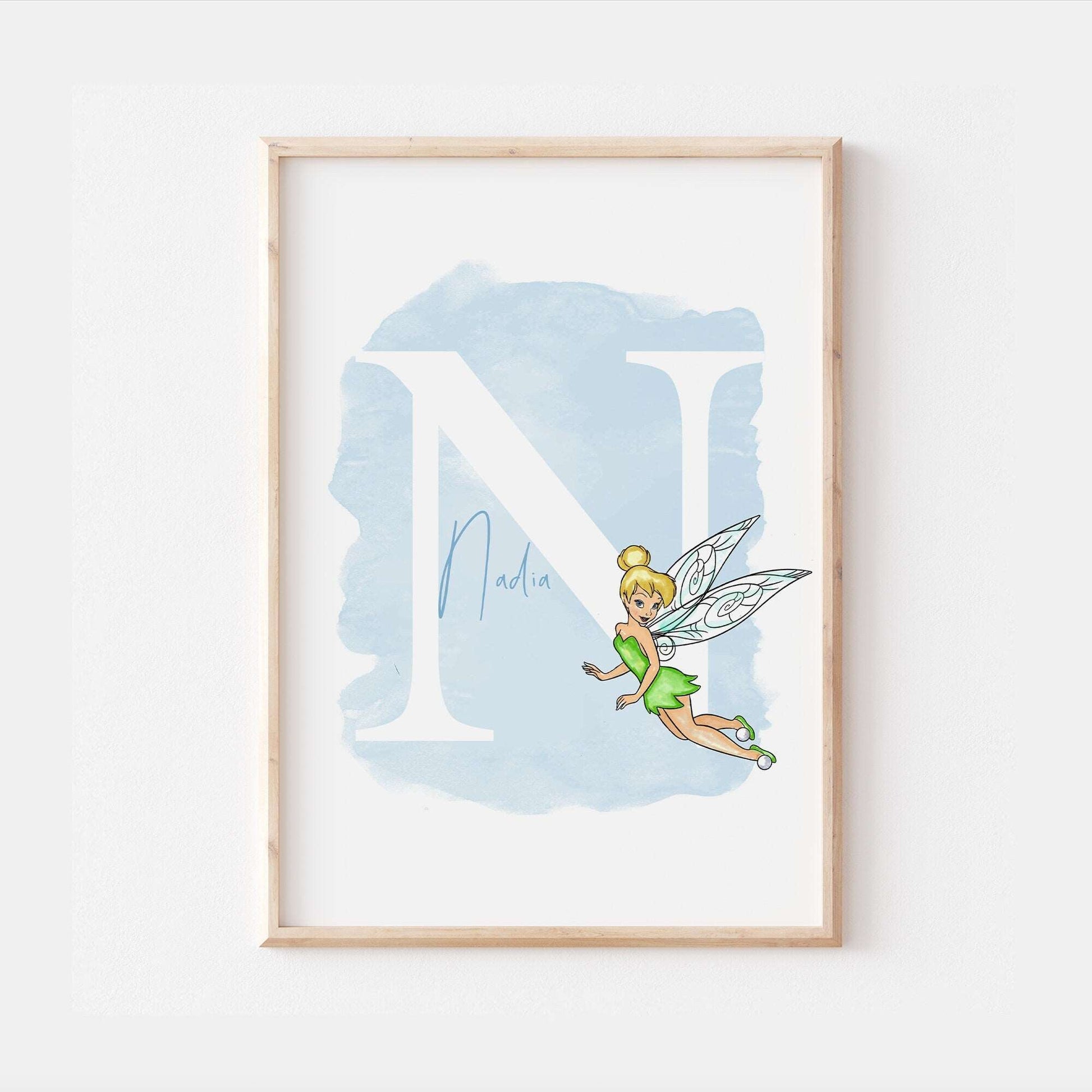 Personalised Tinkerbell Print | Peter Pan Hook Neverland Fairy | Kids Children Babies Nursery Bedroom Art Wall Decor Poster Disney Pixar