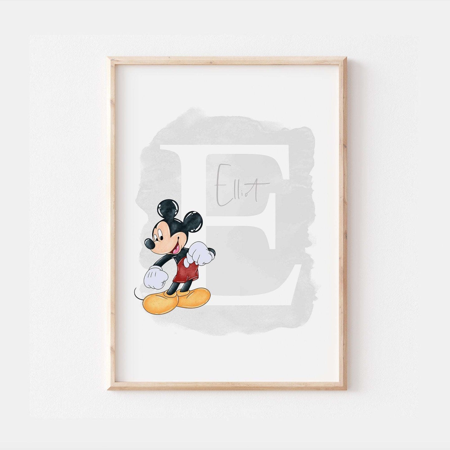 Personalised Mickey Mouse Print | Minnie Pluto Goofy Quote Cute Pixar Disney Movie Kids Children Babies Nursery Bedroom Art Wall Decor