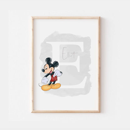 Personalised Mickey Mouse Print | Minnie Pluto Goofy Quote Cute Pixar Disney Movie Kids Children Babies Nursery Bedroom Art Wall Decor