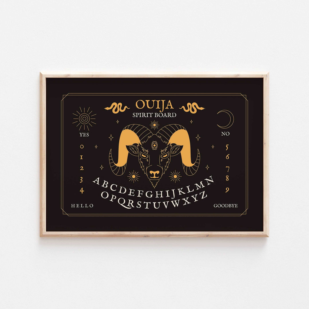 Ouija Board Prints | Spirit Board Moon Baphomet Sun | Fall Autumn Bedroom Home Decor Posters Quote Halloween Wicca Style Psychic Wall Art