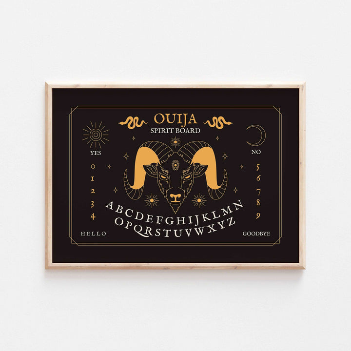 Ouija Board Prints | Spirit Board Moon Baphomet Sun | Fall Autumn Bedroom Home Decor Posters Quote Halloween Wicca Style Psychic Wall Art