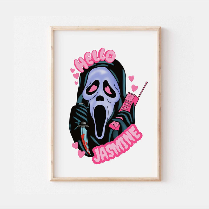 Personalised Ghostface Prints | Scream Horror Movie Art | You Hang Up Movie Halloween Quotes Crime Icon Decor Wall Art Fan Gift Bedroom Home