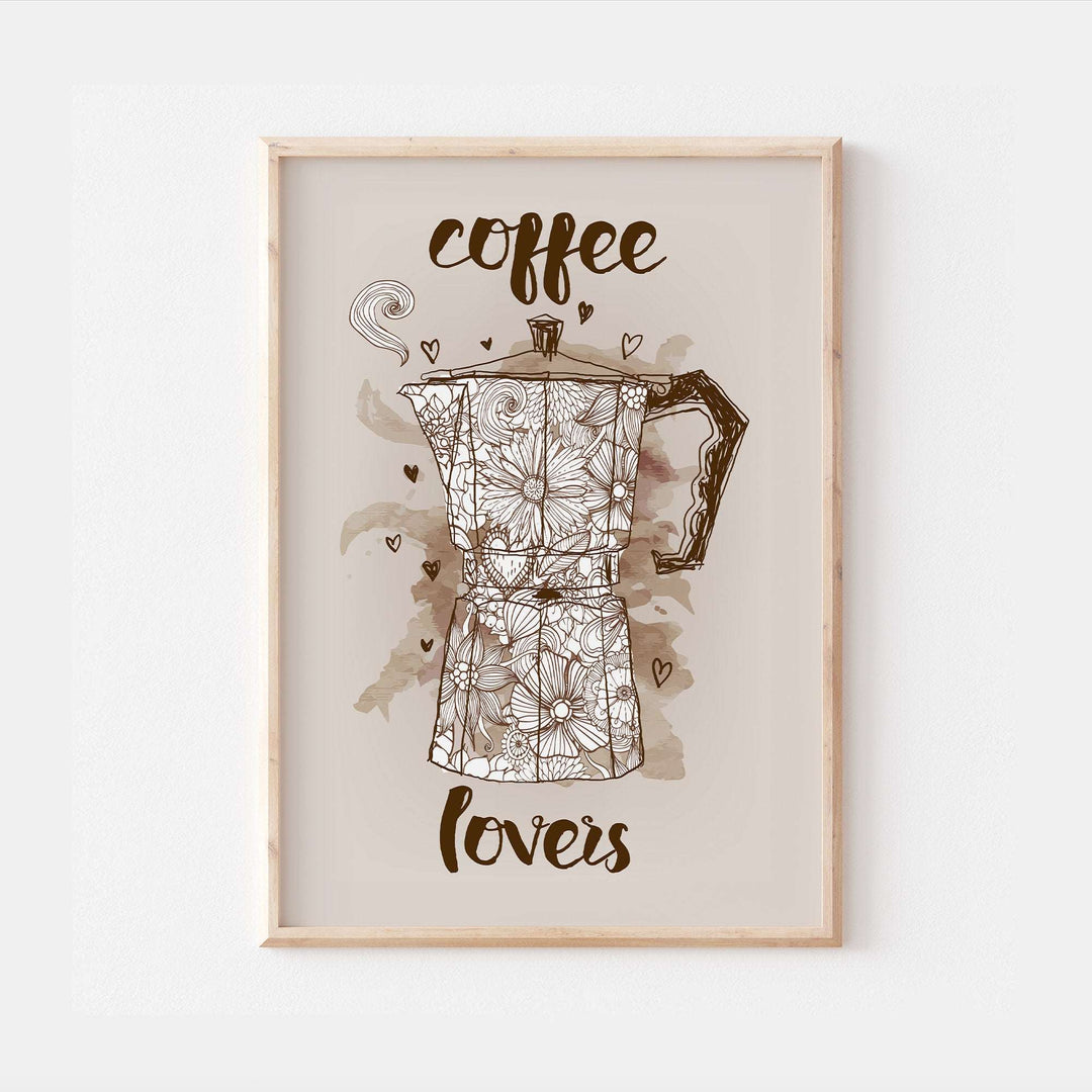 Coffee Lover Print | Kitchen Cafe Sign Decor | Espresso Latte Mocha | Coffee Lover Breakfast Morning Recipes Home Wall Art Posters Gift