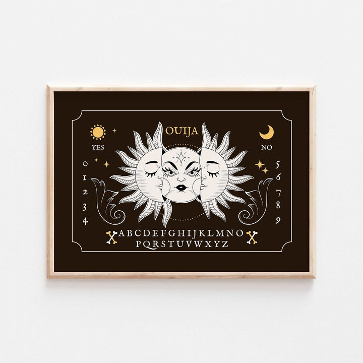 Ouija Board Prints | Spirit Board Moon Baphomet Sun | Fall Autumn Bedroom Home Decor Posters Quote Halloween Wicca Style Psychic Wall Art