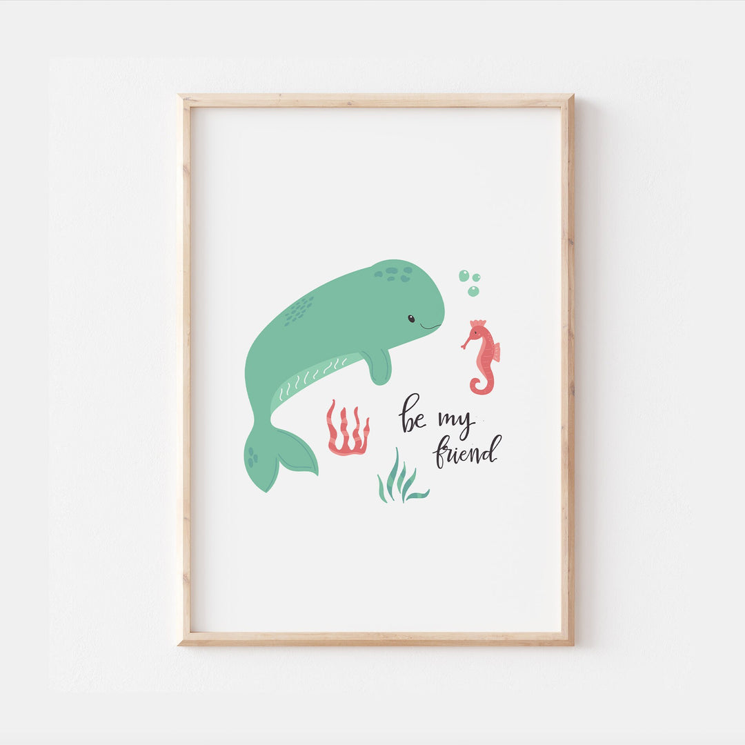 Great White Shark | Under the Sea Ocean Water Creatures Animals Kids Nursery Print Baby Bedroom Decor Posters Quote Shark Aqua Theme