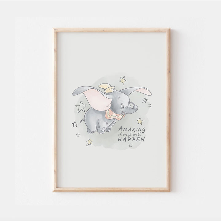 Disney Dumbo Print | Bedroom Quote Print Kids Children Babies Nursery Bedroom Art Wall Decor Movie Elephant Poster