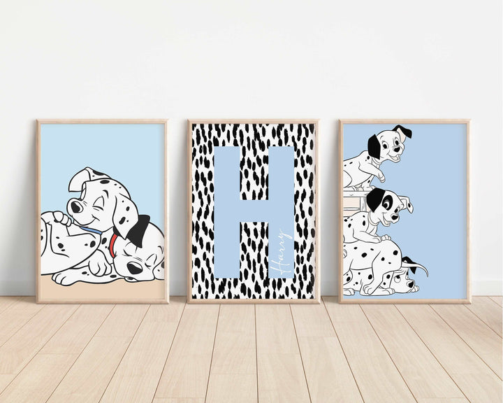 SET OF 3 Personalised 101 Dalmatians | Patch Spot Pongo Perdita Bedroom Print Kids Children Nursery Bedroom Art Wall Disney Pixar