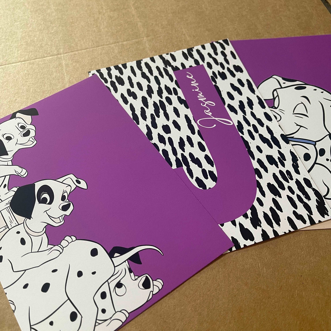 SET OF 3 Personalised 101 Dalmatians | Patch Spot Pongo Perdita Bedroom Print Kids Children Nursery Bedroom Art Wall Disney Pixar