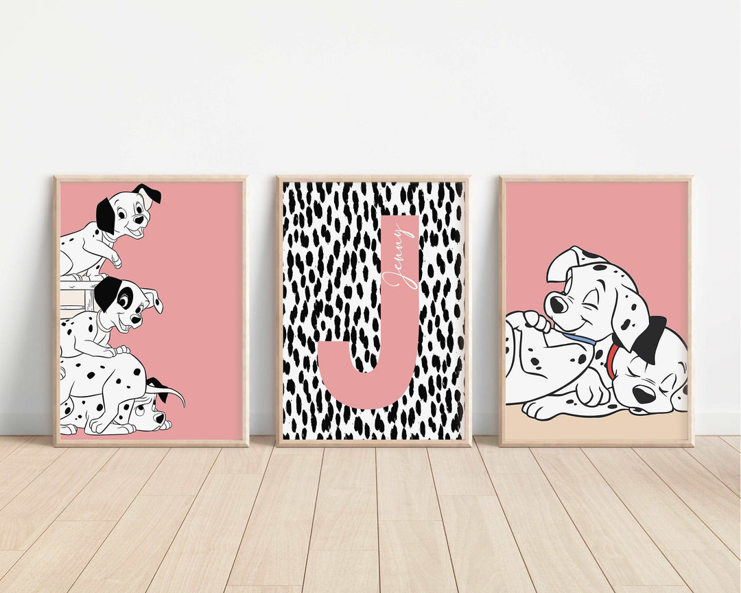 SET OF 3 Personalised 101 Dalmatians | Patch Spot Pongo Perdita Bedroom Print Kids Children Nursery Bedroom Art Wall Disney Pixar