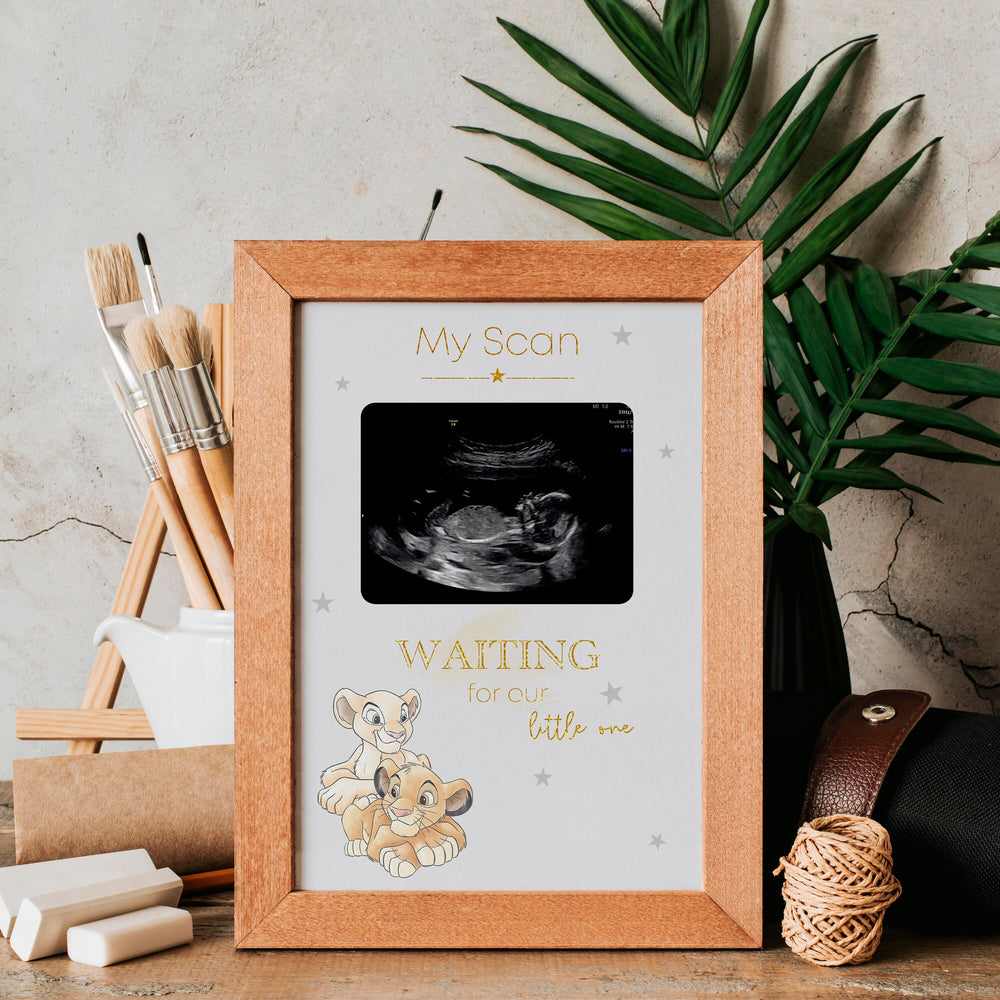 Simba & Nala | Personalised Baby Scan Print | The Lion King Newborn Print Disney Bedroom Nursery Decor Baby Gift Mothers Day Pixar