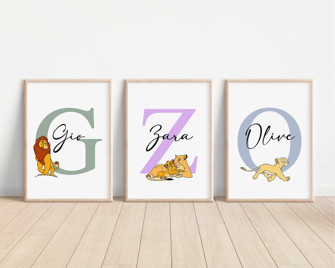 The Lion King Personalised Print | Simba Mufusa Nala Bedroom Kids Children Nursery Bedroom Art Wall Disney Pixar