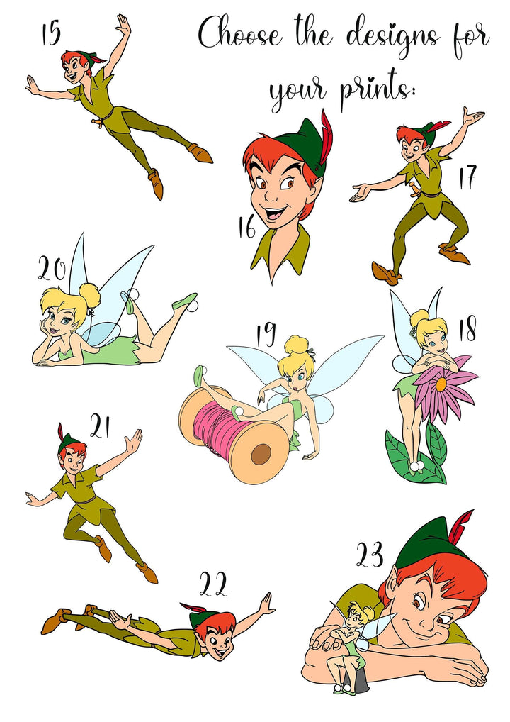 SET OF 3 Peter Pan Personalised Print | Hook Neverland Wendy Tinkerbell Bedroom Print Kids Children Nursery Bedroom Art Wall Disney Pixar