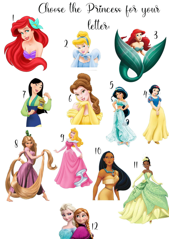 SET OF 3 Disney Princesses Personalised Print | Ariel Aurora Tiana Tangled Bedroom Print Kids Children Nursery Bedroom Art Wall Disney Pixar