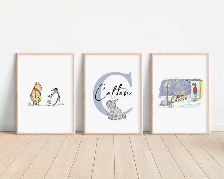 SET OF 3 Winnie the Pooh Print | Eeyore Tigger Piglet Rabbit Roo Quote Bedroom Print Kids Children Nursery Bedroom Art Wall Disney Pixar