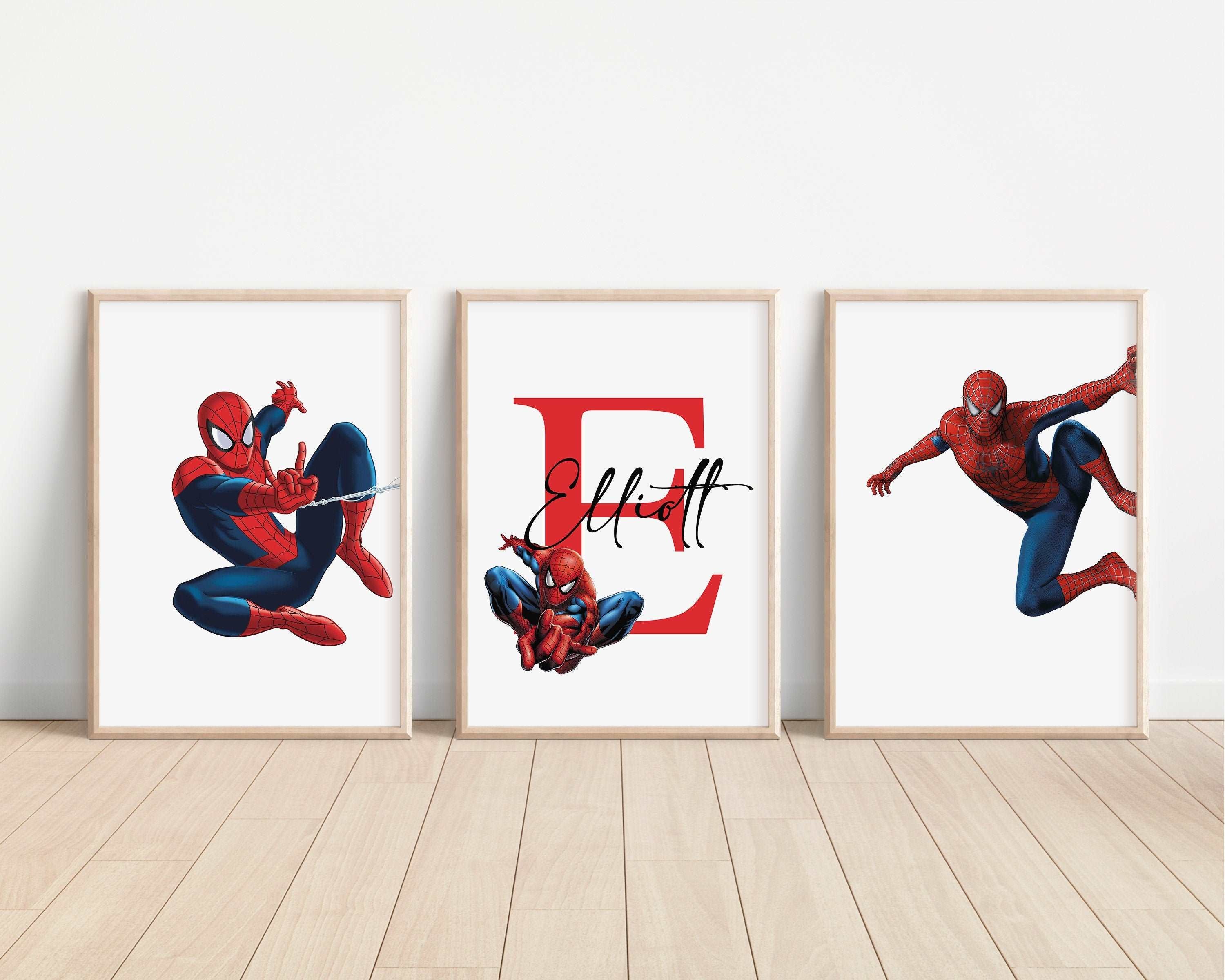 Set of 3 Superhero framed art prints! Spiderman, popular Superman, Batman. Awesome!