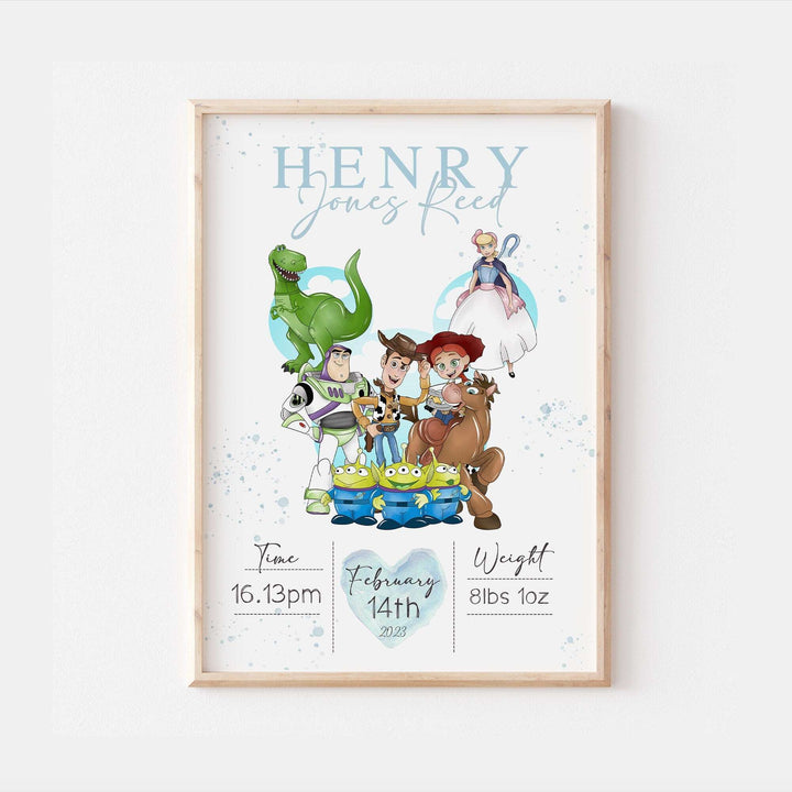 Personalised The Day You Were Born | Toy Story Disney Woody Buzz Jessie Rex Slinky Newborn Print Bedroom Nursery Decor Baby Gift Poster