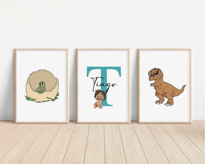 SET OF 3 The Good Dinosaur Personalised Print | Arlo Buck Spot Butch Bedroom Print Kids Children Nursery Bedroom Art Wall Disney Pixar