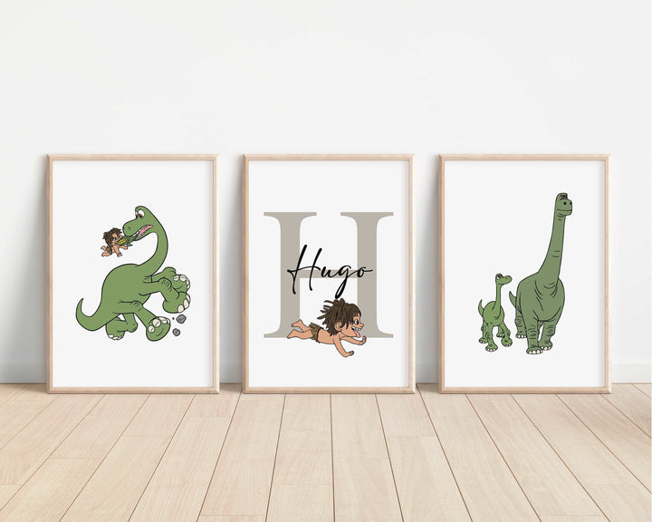 SET OF 3 The Good Dinosaur Personalised Print | Arlo Buck Spot Butch Bedroom Print Kids Children Nursery Bedroom Art Wall Disney Pixar