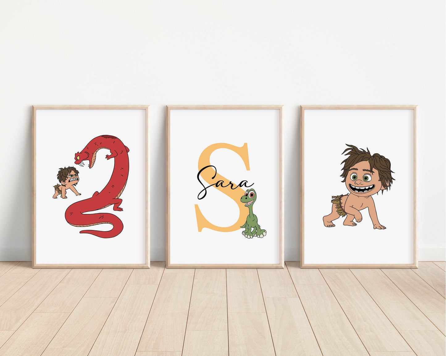 SET OF 3 The Good Dinosaur Personalised Print | Arlo Buck Spot Butch Bedroom Print Kids Children Nursery Bedroom Art Wall Disney Pixar