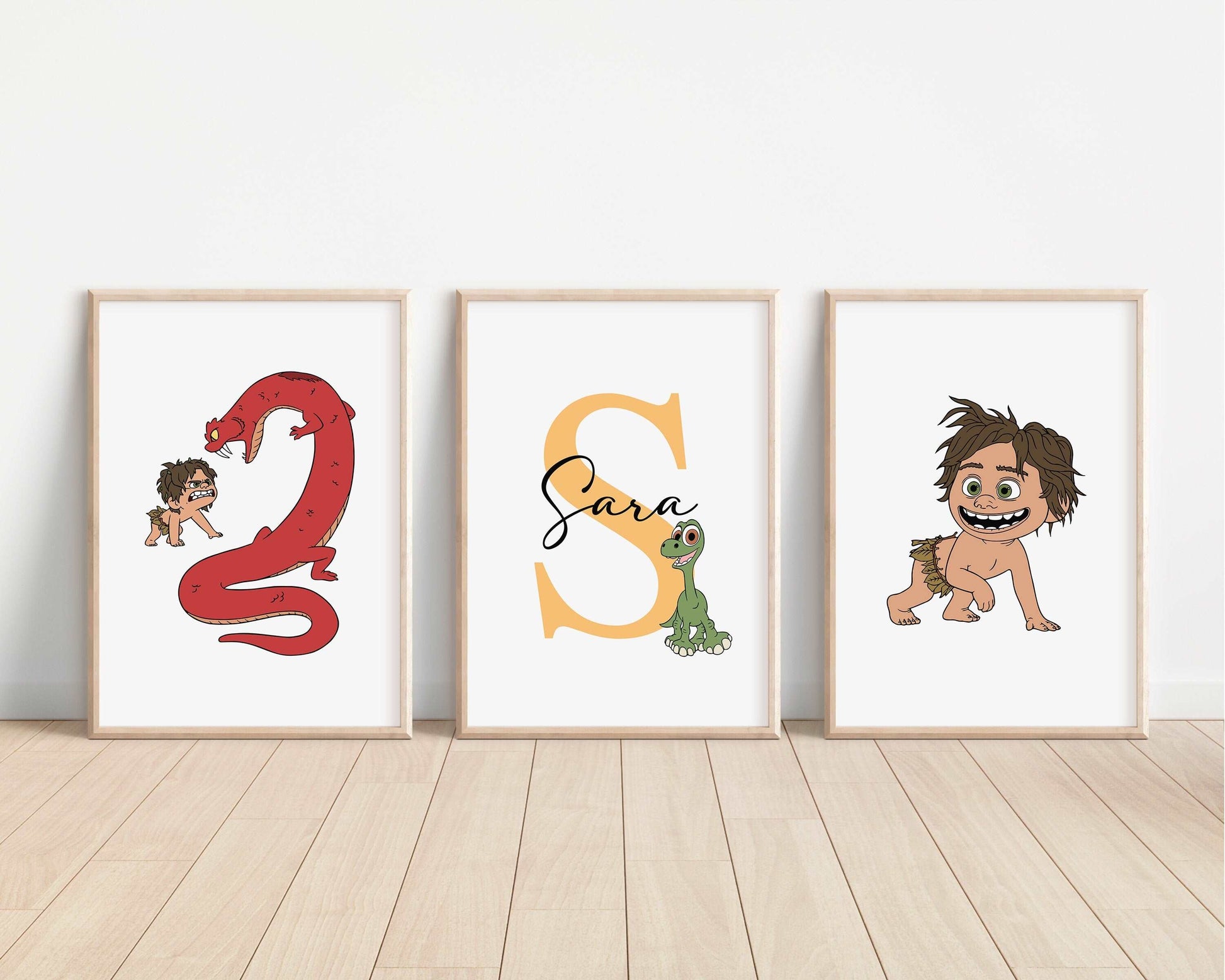 SET OF 3 The Good Dinosaur Personalised Print | Arlo Buck Spot Butch Bedroom Print Kids Children Nursery Bedroom Art Wall Disney Pixar