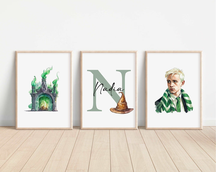 SET OF 3 Harry Potter Personalised Print | Hedwig Hogwarts Magic Wizard Bedroom Print Kids Children Nursery Bedroom Art Wall Disney Pixar