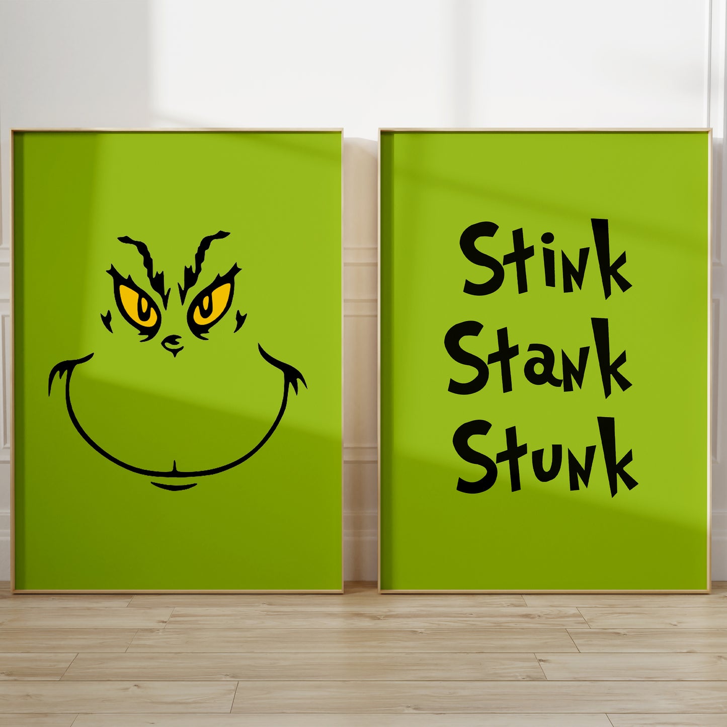 SET OF 2 The Grinch Christmas Quote Wall Prints