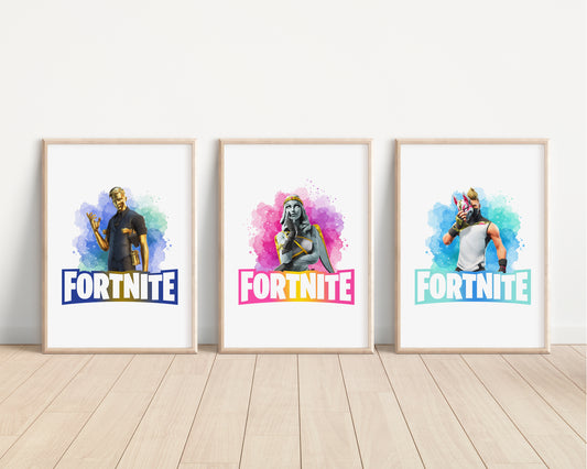 Fortnite Watercolour Gaming Wall Prints