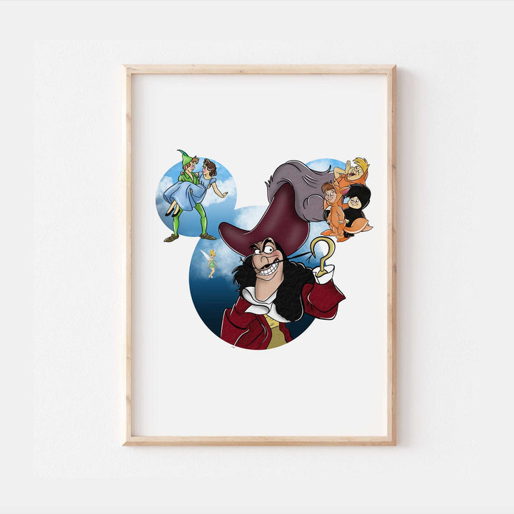 Peter Pan Neverland Mickey Head Print