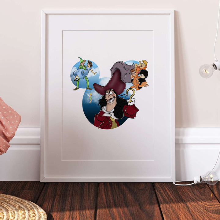 Peter Pan Neverland Mickey Head Print