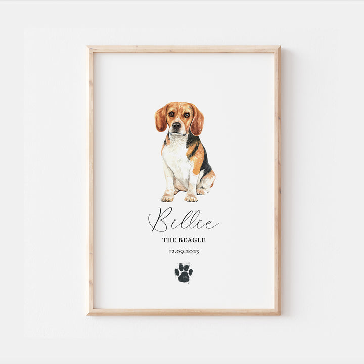 Personalised Beagle Dog Home Print