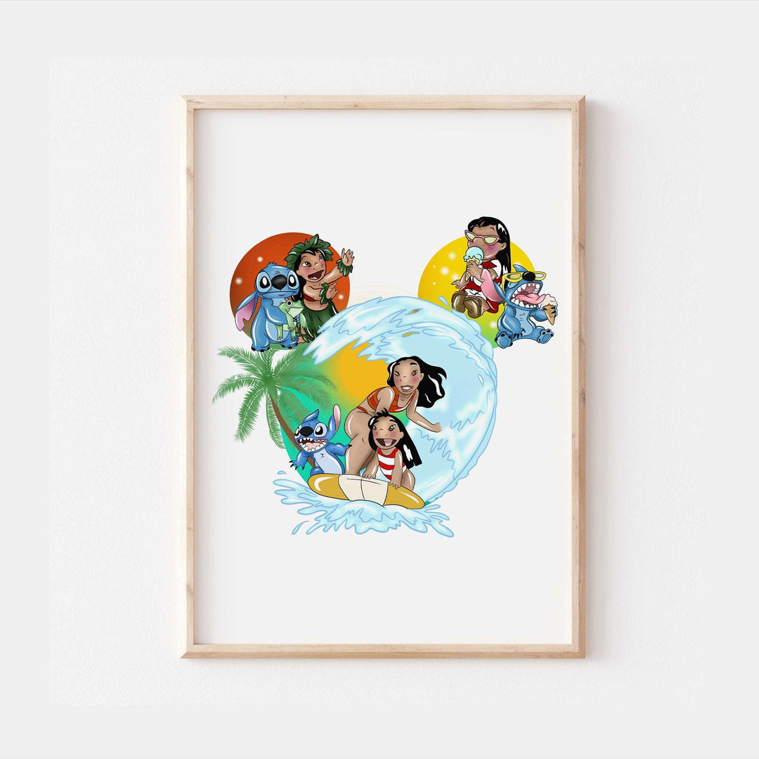 Lilo & Stitch Ohana Mickey Head Print