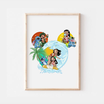 Lilo & Stitch Ohana Mickey Head Print