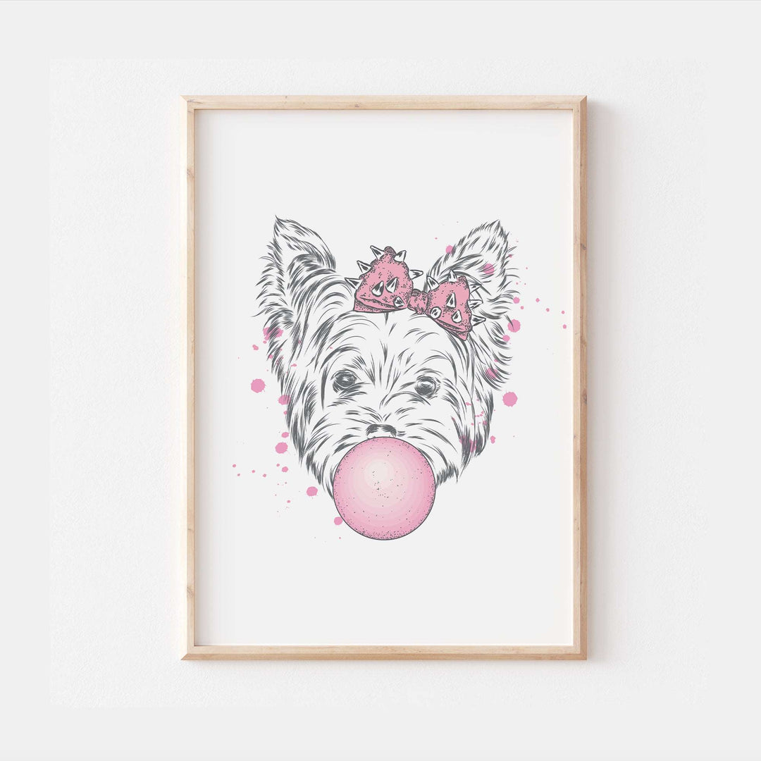 Bubblegum Yorkshire Terrier Print