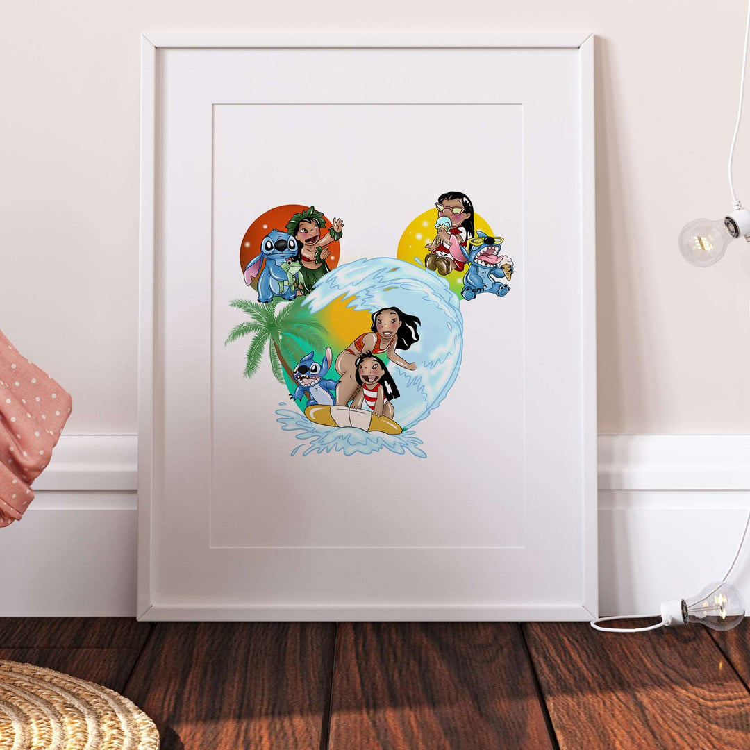 Lilo & Stitch Ohana Mickey Head Print