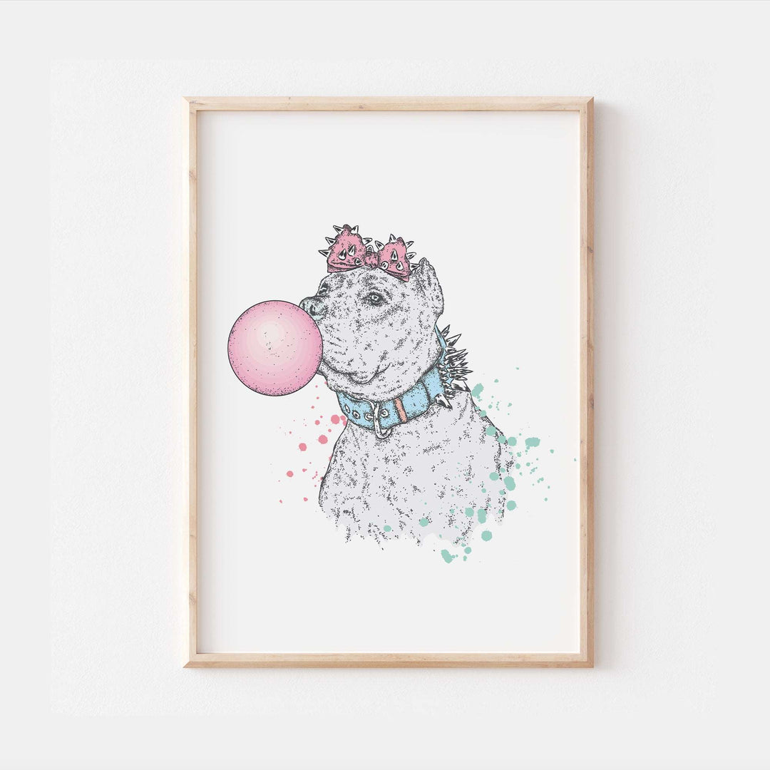 Bubblegum Bully Dog Print