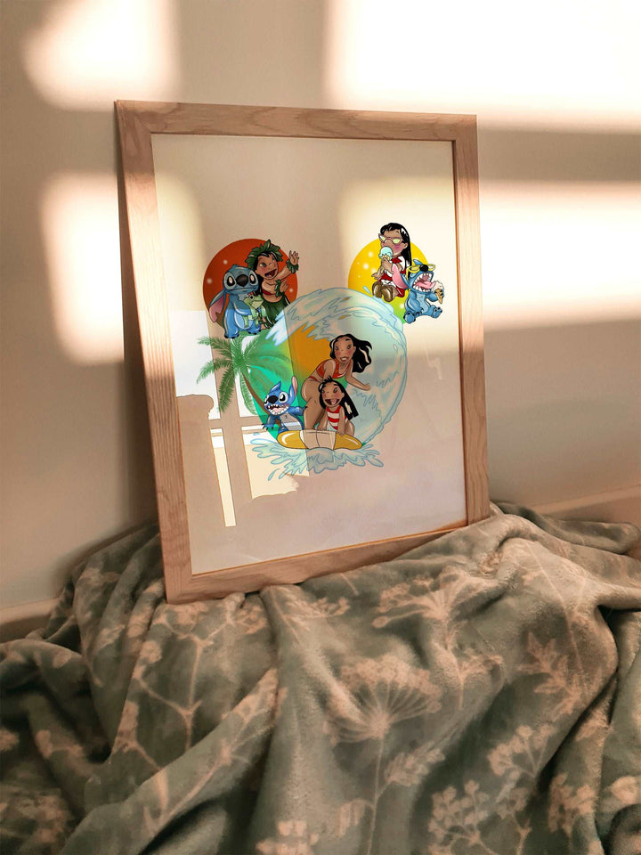 Lilo & Stitch Ohana Mickey Head Print