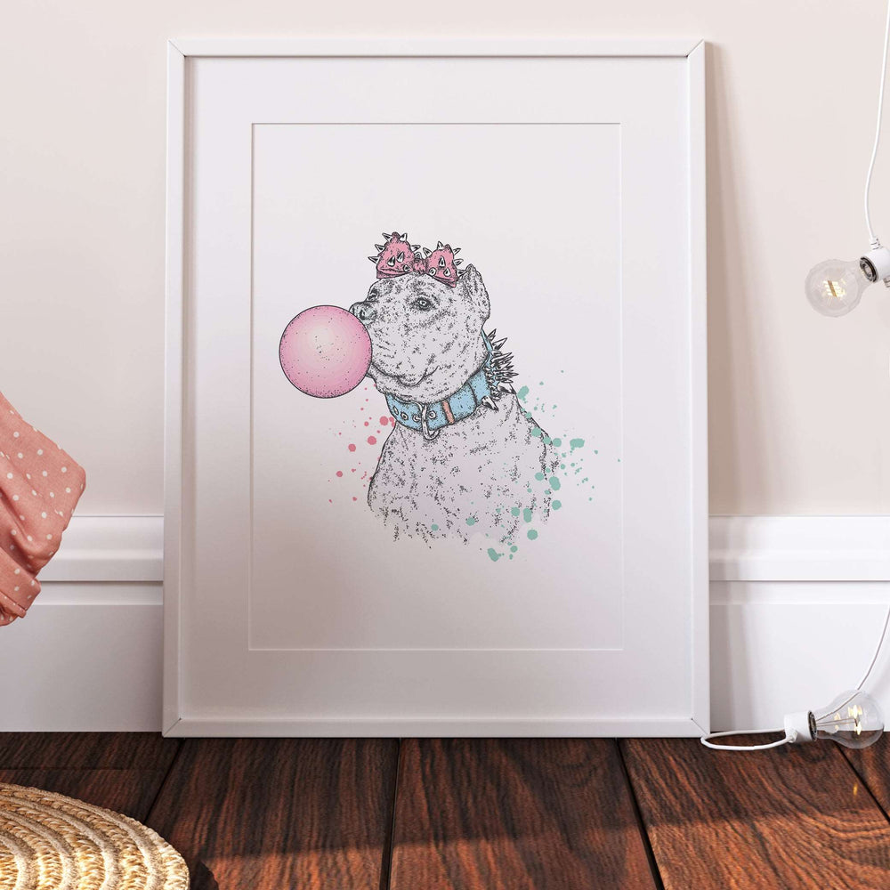 Bubblegum Bully Dog Print