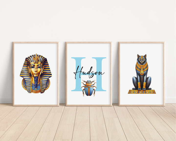 SET OF 3 Ancient Egypt Personalised Bedroom Prints