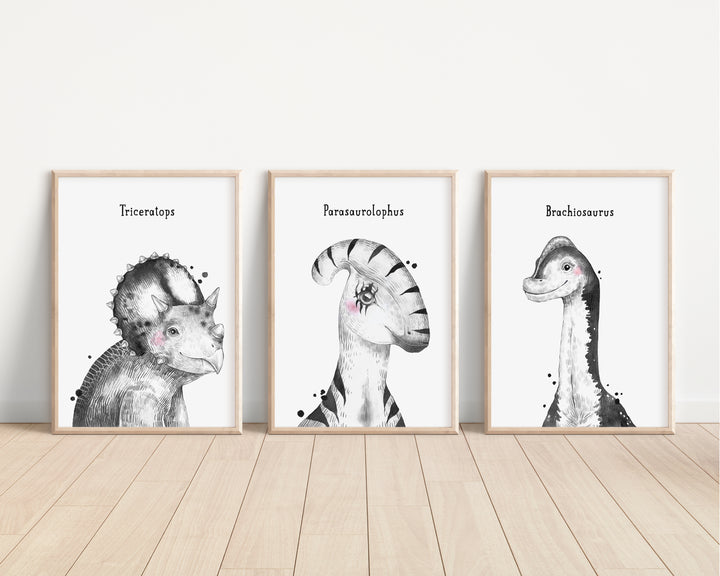 Dinosaurs Watercolour Print, Bedroom Nursery Decor