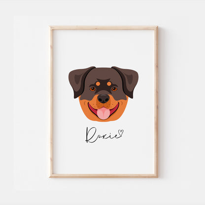 Personalised Rottweiler Dog Print
