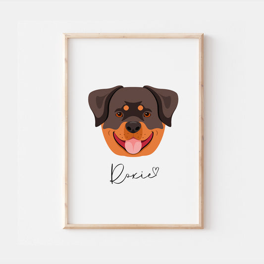 Personalised Rottweiler Dog Print