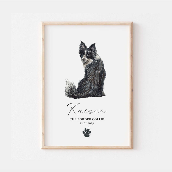 Personalised Border Collie Dog Home Print