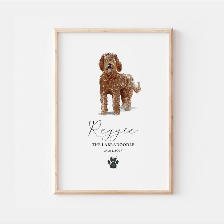 Personalised Labradoodle Dog Watercolour Print