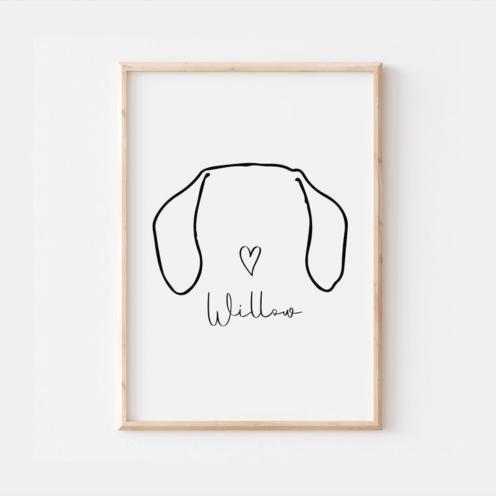 Personalised Dachshund Dog Line Art Print