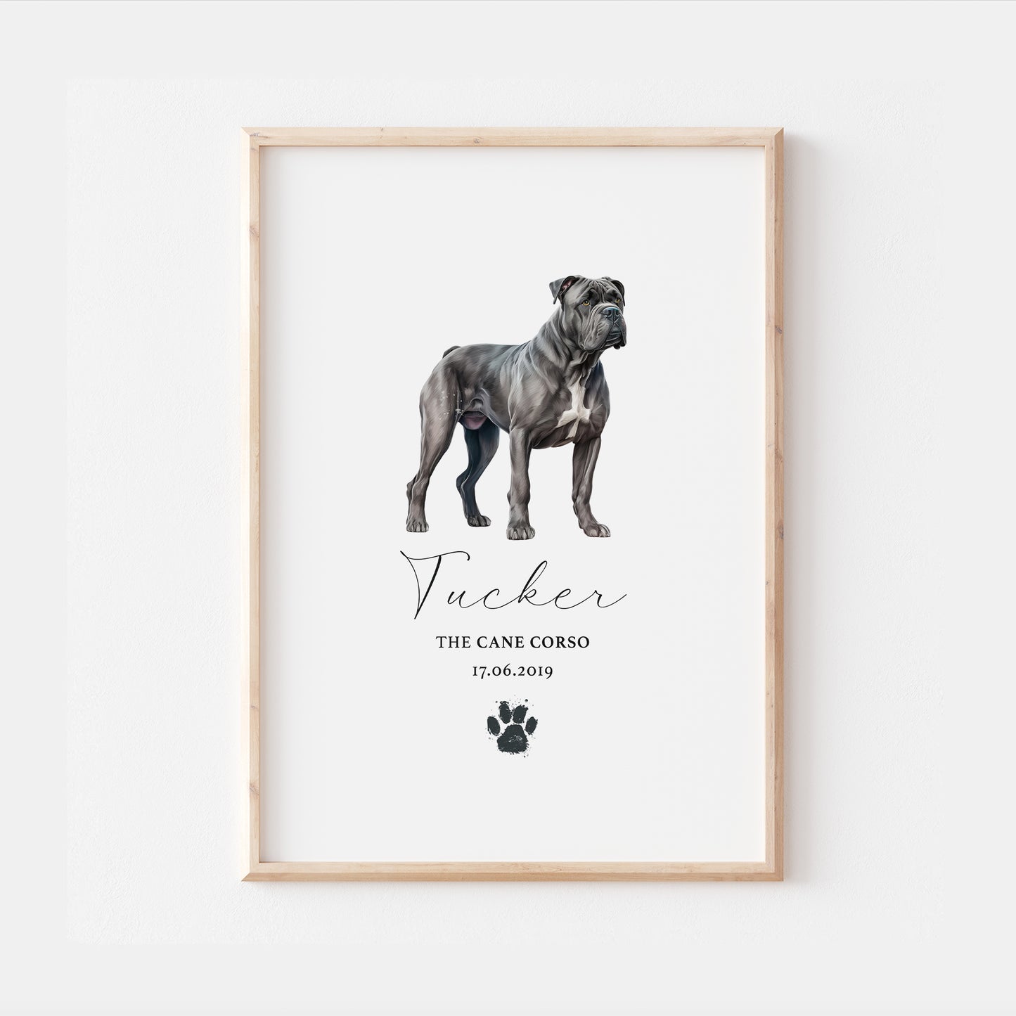 Personalised Cane Corso Dog Watercolour Print