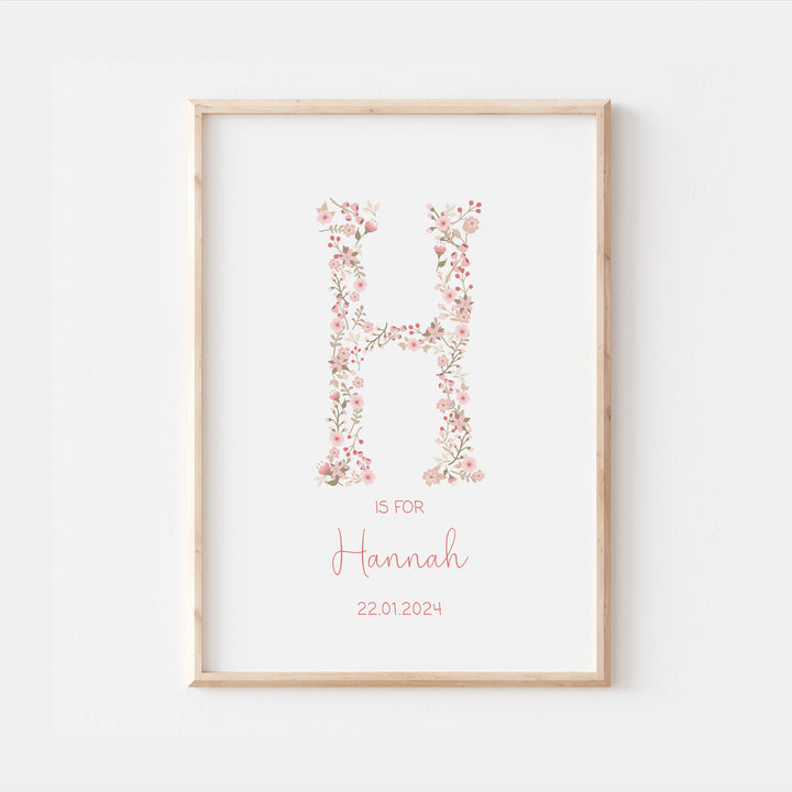 Personalised Pink Floral Print