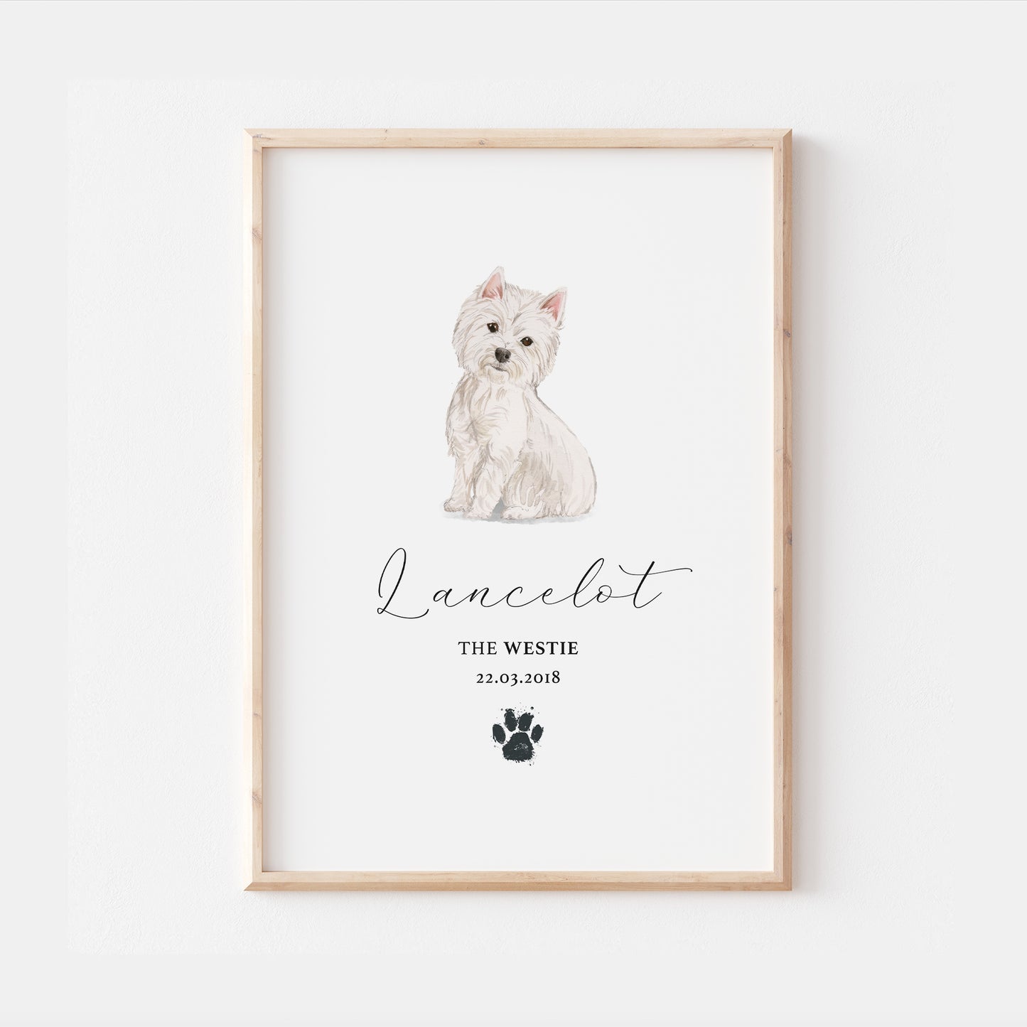 Personalised Westie Dog Watercolour Print