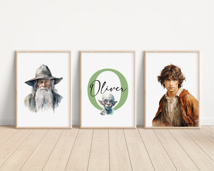 SET OF 3 Lord Of The Rings The Hobbit Personalised Prints